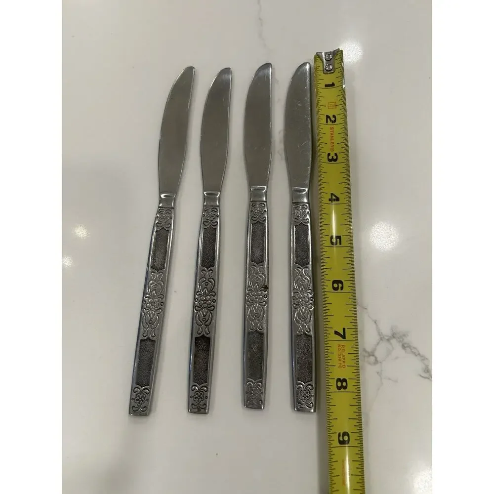 Vtg Oneida Silver Northland Moon Dance Set of 4 Dinner Knives 8” Flatware Lot - Picture 5 of 6